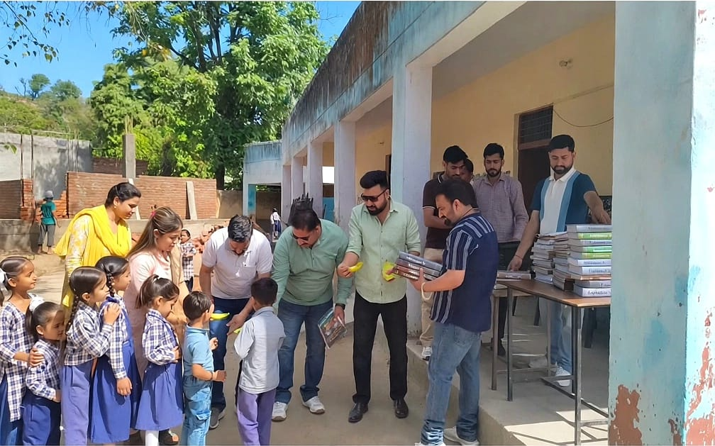 Rural family receiving clothing, educational supplies, and home support